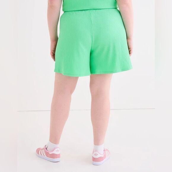 Women's‎ New With Tag Active Zone Size 2X Green Ribbed Shorts - Picture 4 of 16